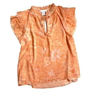 House of Harlow 1960 ruffle blouse peach/orange size small NWT
